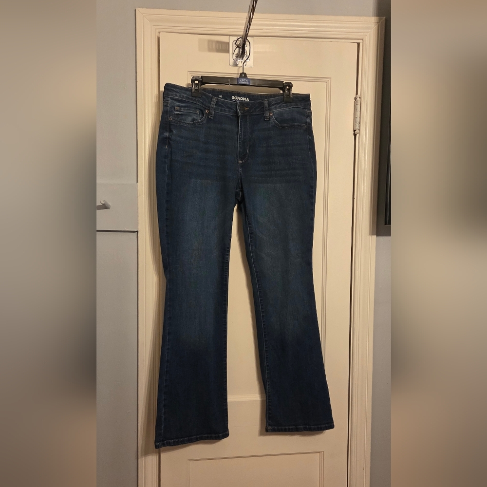 Sonoma Women's Deep Indigo Straight Leg Jeans